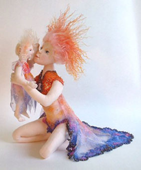 Aurora & Dawn, cloth dolls