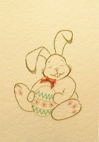 Easter Bunny Stitched Card