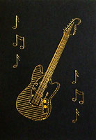 Fender Mustang Guitar Stitched Card