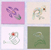 In the Garden #2  Stitched Gift Tags