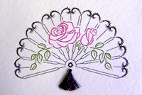 Rose Fan Stitched Card