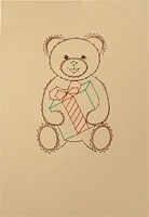 Teddy's Gift Stitched Card
