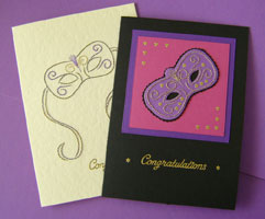 Venetian Mask Stitched Card