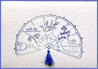 Willow Pattern Fan Stitched Card
