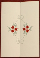 Xmas Flowers Stitched Card