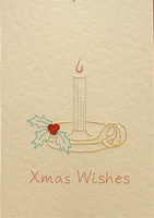 Xmas Candlestick Stitched Card