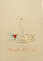 Xmas Candlestick Stitched Card