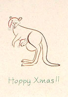 Xmas Kangaroo Stitched Card