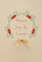 Xmas Peace Wreath Stitched Card